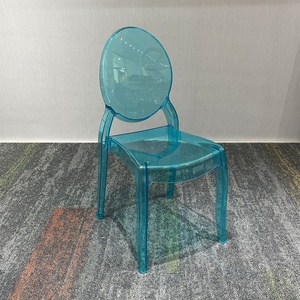 Sillas de Acrílico Azul con Respaldo Ovalado Clásico para Eventos, Bodas <span class=keywords><strong>en</strong></span> <span class=keywords><strong>la</strong></span> <span class=keywords><strong>Playa</strong></span> y Banquetes Costeros - Product Image 5