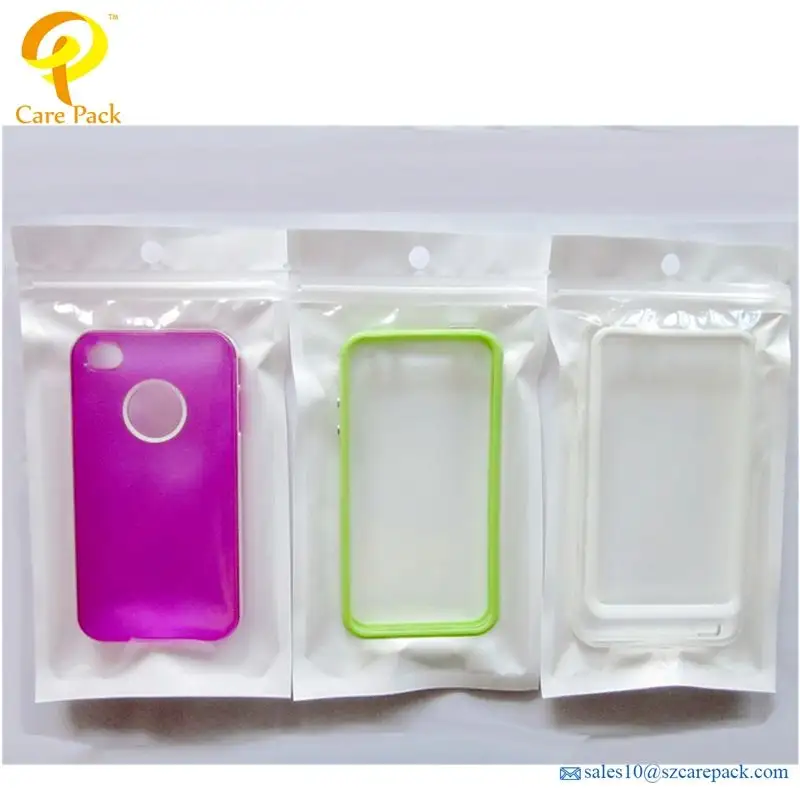 Doorzichtige Ramen Plastic Telefoonhoes Ritssluiting Tassen Op Maat Bedrukte Accessoires Verpakkingstassen