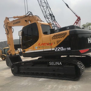 Mini-excavatrice hydraulique sur chenilles Hyundai 220-9s d'occasion en bon état avec composants moteur principaux, modèle d'excavatrice 210 - Product Image 5