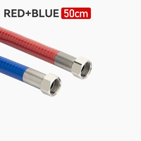 Tuyau flexible ondulé en acier inoxydable recouvert de PVC bleu moderne, isolation thermique pour l'eau, tuyau de plomberie pour douche