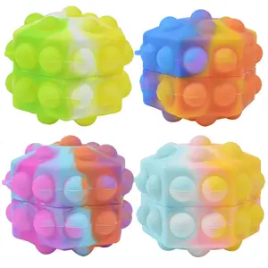 BSBH renkli itme stres oyuncakları yetişkin çocuk göz topu silikon 3D kabartma çocuklar için Fidget oyuncak anahtarlık topu stres oyuncakları