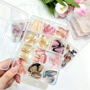 Four-color 12-grid <strong>nail</strong> art wearable <strong>nails</strong> 144pcs hand and foot <strong>nail</strong> art finished <strong>nail</strong> patches <strong>fake</strong> <strong>nail</strong> set wearable <strong>nails</strong> - Product Image 2