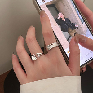 Silver Ruitai S925 Sterling Silver Pearl <b>Ring</b> For Women Geometric Design <b>Open</b> Index Finger Minimalist Style Everyday Wear - Product Image 1