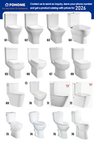 WC moderne occidental deux pièces, cuvette de toilette européenne complète avec chasse d'eau, siphon en S et siphon en P, sans bride, pour hôtels