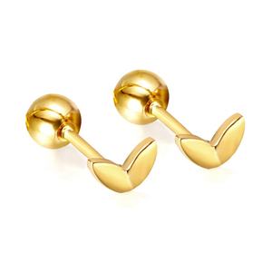 Boucles d'oreilles clous classiques vintage en forme de feuille, plaquées or 18 carats, zircon coréen, cadeau de Noël tendance - Product Image 1