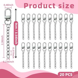 NCIWAN PCS Keychain Making Kit Swivel <b>Snap</b> <b>Hook</b> Lobster Claw Clasps And Extender Chain Silver Metal Keychain Clips With Key Ring - Product Image 3