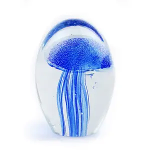 Pisapapeles de medusas 3D de cristal para regalo de niña, artesanías de cristal coloridas populares, venta al por mayor