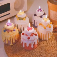 Bougie parfumée en forme de cupcake, fabrication directe d'usine, OEM, décoration de pâtisserie, décoration de la maison, bougie alimentaire, boîte cadeau personnalisée, plusieurs saveurs de fruits rouges