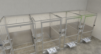 Cage pour chien moderne en acier inoxydable avec plateau en plastique, cage pour animaux de compagnie de luxe écologique pour une utilisation en intérieur et en extérieur