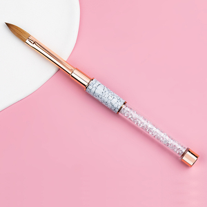 Brosse à ongles acrylique professionnelle Kolinsky Logo personnalisé diamant or Rose manucure Gel brosse ensemble un temps doublure incurvée brosse à ongles - Product Image 2