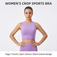 Top Deportivo Corto para Mujer, Diseño con Espalda Descubierta, Corte Ajustado, Ideal para Yoga, Tenis, Gimnasio y Baile