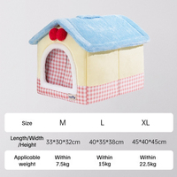 Lit pour chat en forme de maison confortable avec toit en peluche doux, maison pour chat d'intérieur et grotte pour animaux de compagnie pour chatons et petits chiens