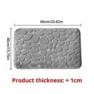 Tapis de bain antidérapant en polyester gaufré effet pavé, résistant aux taches, pour lavabo, baignoire, sol de salle de bain, tapis de douche, paillasson d'entrée pour la maison - Product Image 6