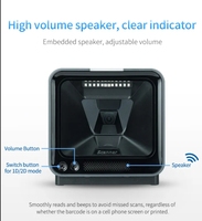 Escáner de Escritorio 2D con Cable USB, Sensor CMOS, 300 Escaneos/Segundo, Datos en Tiempo Real, Lector de Códigos QR/Barras, 1 Año de Garantía para Venta Minorista