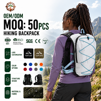 Sac à dos de sport en nylon avec logo personnalisé, nouvelle conception, sans cadre, fermeture éclair, sac d'hydratation pour la randonnée en plein air