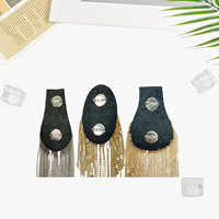 Appliques en tissu feutré brodé à la main, style punk métallique transfrontalier, avec pompons et perles, pour accessoires de costume