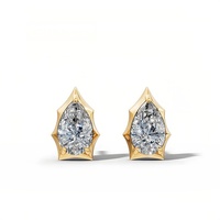 Boucles d'oreilles clous tendance étoile scintillante 2 carats en argent 925 plaqué or 18 carats avec moissanite VVS pour femme
