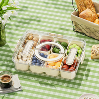 Boîte de rangement portable pour aliments et collations, avec compartiments, couvercle et poignée
