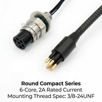 Connecteur de puissance sous-marin compact rond HYSF SUBSEA à 6 broches Wet Mate 2A, câble en ligne traversant le traversin 3/8-24UNF IP60 pour ROV AUV