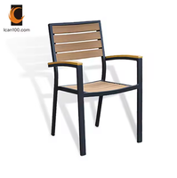 Mobilier de restaurant Fauteuil en bois de teck Chaises de patio en aluminium Chaise de patio rouge pour l'extérieur Chaises de jardin