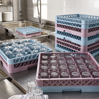 Panier de rangement empilable en plastique pour verres à vin, égouttoir à vaisselle, caisse de rangement pour restaurant, hôtel, café, bar, cuisine