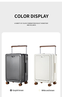 Ensemble de bagages d'affaires haut de gamme personnalisé avec logo OEM, 2 pièces, compartiment pour ordinateur à ouverture frontale, valise de cabine haut de gamme, cadeau