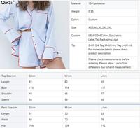 QINSI Custom Pj 2 Piece Loungewear Set Nuisette Manches Longues Shorts Set Pyjamas Avec Poche Femmes Striped Sleepwear
