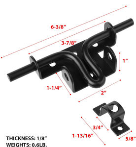 כבד פלדה שחור חבית בורג שקופית לרית הגעה חדשה עבור גדר ויניל עץ גדר יארד מנעול דלת עם חור מנעול - Product Image 4