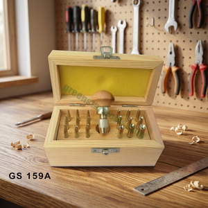 Juego de 18 Punzones para Engastar Piedras, Herramientas de Joyería de Acero para Dar Forma a Engastes de Piedras Redondas en Caja de Madera |   GS159A - Product Image 2
