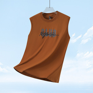 Créez des vêtements d'entreprise uniques avec logo imprimé, débardeurs décontractés pour hommes en coton 100% tricoté, respirants, écologiques et à séchage rapide - Product Image 3