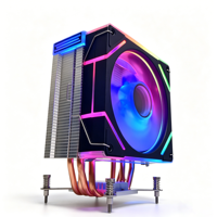 Refroidisseur de processeur 4HY-12B-9YLDG1 120 mm avec 4 caloducs, ventilateur silencieux ARGB PWM, caloducs en cuivre, compatible avec Intel LGA 1851/1700 AMD AM5/AM4
