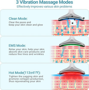 Masseur électrique portable 7 couleurs pour le visage et le cou pour femmes, appareil portatif haute fréquence en ABS pour raffermir la peau - Product Image 4