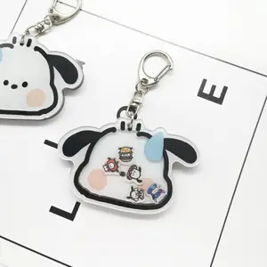 Hengyao Cute Cartoon Schoolbag Key Chain Cute Acrylic Pendant Rocking Music Student Accessories Gift Key Chain