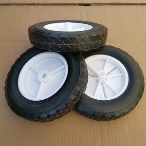 Rubber <b>Wheels</b> 8x1.75 White Plastic <b>Spokes</b> Firm Tread Caster <b>Wheel</b> For Handcart Flatbed Use - Product Image 3