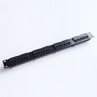 Panel Patch Cat5 UTP Tanpa Pelindung 24 Port 1U 19 Inch untuk Pemasangan di Dinding & Rak 110 Krone Dual IDC RJ45