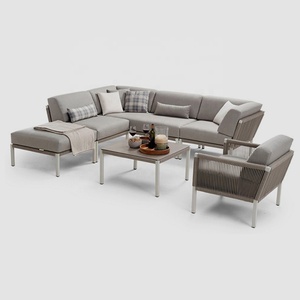 <span class=keywords><strong>Set</strong></span> da conversazione in alluminio moderno divano componibile corda mobili da <span class=keywords><strong>giardino</strong></span> per esterni <span class=keywords><strong>Set</strong></span> da <span class=keywords><strong>giardino</strong></span> con tavolino e cuscino impermeabile - Product Image 5