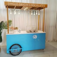 Gerobak Promosi Logam Kustom, Gerobak Display Mobile untuk Parfum, Bunga, Acara Pesta, Pasar, Toko Ritel