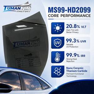 Película para Ventanas de Automóviles Tuman Nano Cerámica de Carburo de Titanio con 20.8% de Transmisión de Luz <span class=keywords><strong>Visible</strong></span> <span class=keywords><strong>y</strong></span> 99.3% de Bloqueo de Rayos <span class=keywords><strong>Ultravioleta</strong></span> - Product Image 2