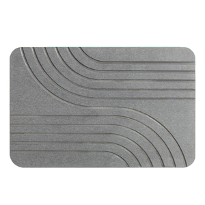 Alfombrilla de Baño de Piedra con Logotipo Personalizado, Antideslizante, de Secado Rápido, Alfombrilla de Baño Geométrica Tallada en Piedra de Diatomeas - Product Image 1