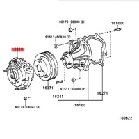 Ventilateur de refroidissement moteur à accouplement visqueux 16210-17010 pour Toyota Land Cruiser 70 HDJ80 Série 1HZ 1HD-T Diesel