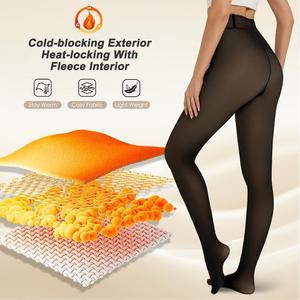 Collants à effet d'illusion optique, chauds pour l'hiver, doublés polaire, transparents, très élastiques, amincissants, usine OEM - Product Image 4