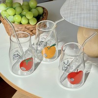 Gobelets en verre imprimés à pois de style minimaliste, gobelets à glace en verre transparent, tasses à café, gobelets à cocktail