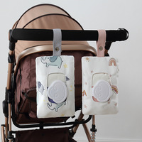 Sac de rangement suspendu pour poussette pour lingettes pour bébé, étui de voyage pour lingettes pour bébé, pochette réutilisable pour lingettes humides pour bébé, distributeur
