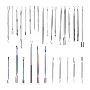 Groothandel Dubbele Kanten Hoge Kwaliteit Rvs Nail Dode Huid Remover Cuticle Pusher