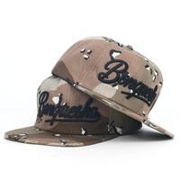 Casquette de papa non structurée à 5 panneaux avec logo brodé 3D personnalisé et visière plate, couleur camouflage