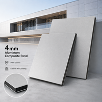 Panneau composite en aluminium (ACP) décoratif résistant aux intempéries, revêtement PVDF 4 mm, directement de l'usine, pour revêtement mural extérieur