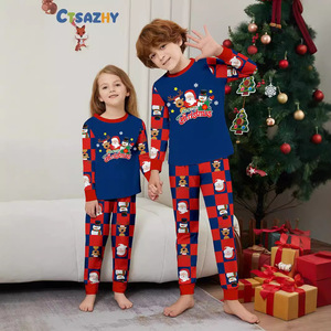 親子クリスマス衣装 冬用 新作 ホームラウンジウェア パジャマ ヨーロッパアメリカンスタイル クリスマスプリント - Product Image 3