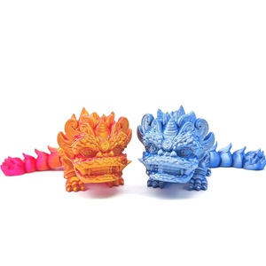 3D Printed Lion Dance Figure with Movable Joints - Lucky Collectible <b>Gift</b> for Boys and Girls - Product Image 3
