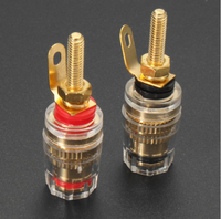 Connecteur de borne de haut-parleur femelle 42MM rouge/noir, norme IEC 250V, avec isolation ABS et trou de vis, certifié CE RoHS