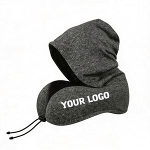 Own Factory Logo Packaging Portable High Support Memory Foam Travel With Hoodie Airplane <b>U</b> <b>Shaped</b> Neck <b>Pillow</b> 80 - Product Image 1